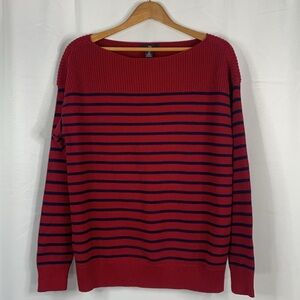 Gap Factory Red and Blue Striped Boatneck Sweater- NWT